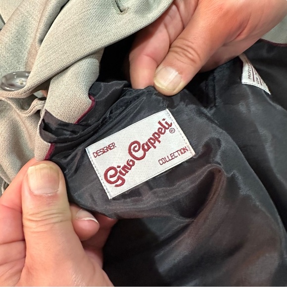 Geno Cappeli Men Light Green Taupe 4 Button Suit Jacket Sz 50L 41” L Blazer Coat - Picture 13 of 14